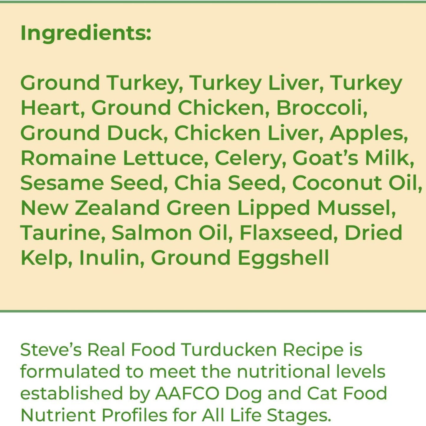 Steve’s Real Food Freeze-Dried Raw Pet Food – Turducken Recipe (Turkey & Duck), 2-Pack (1.25 lbs Each), for Dogs & Cats
