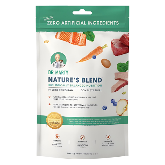Dr. Marty Nature's Blend Freeze-Dried Raw Dog Food – 6 oz, Complete Meal Formula