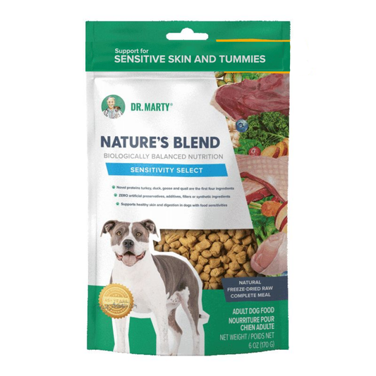 Dr. Marty Nature’s Blend Sensitivity Select Freeze-Dried Raw Dog Food – 6 oz, for Dogs with Food Sensitivities