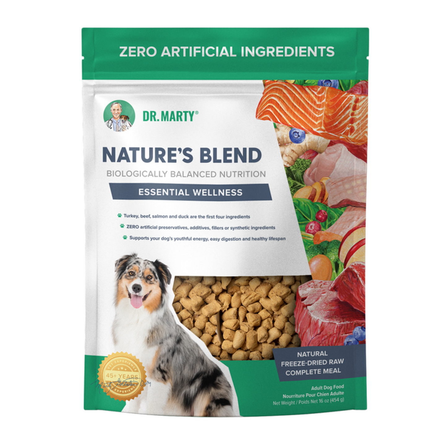 Dr. Marty Nature’s Blend Essential Wellness Freeze-Dried Raw Dog Food – 16 oz