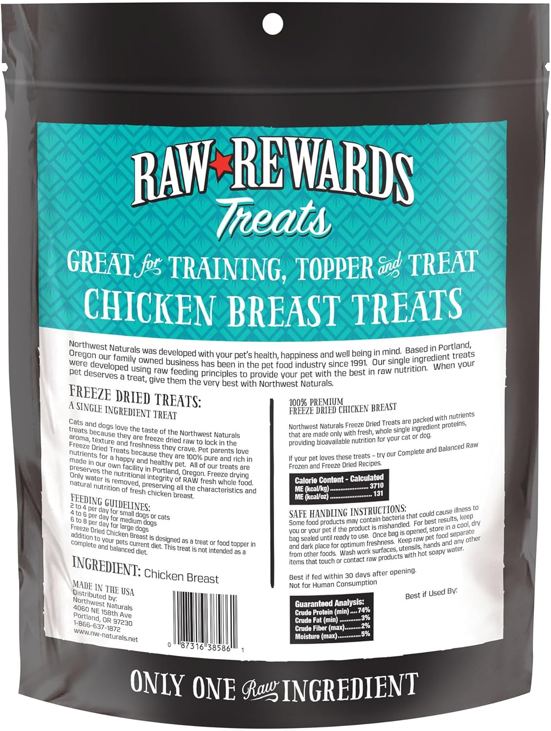 Northwest Naturals Raw Rewards Freeze-Dried Chicken Breast Treats for Dogs and Cats - Bite-Sized Pieces - Healthy, 1 Ingredient, Human Grade Ingredients, Natural - 10 Oz (Pack of 2)