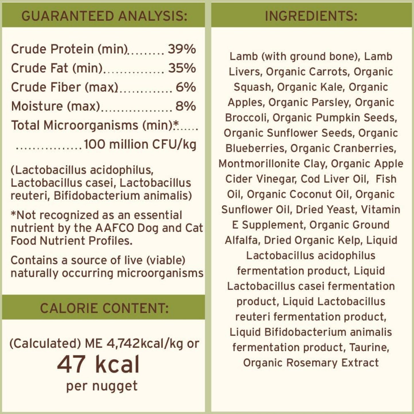 Primal Freeze-Dried Raw Dog Food Nuggets – Lamb (14 oz) | Grain-Free, High-Protein Meal, Topper & Treat