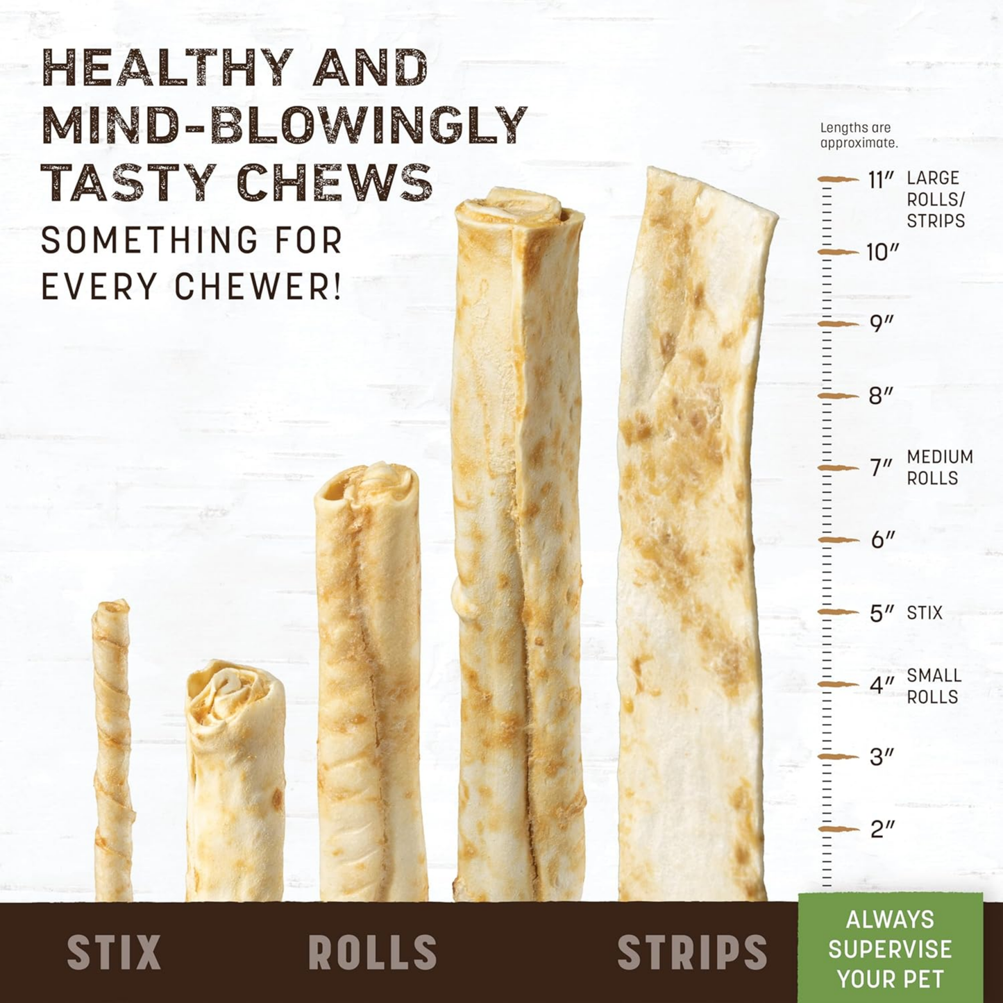 Earth Animal No-Hide Medium Pork Chews – Rawhide-Free Long-Lasting Dog Treats for Aggressive Chewers, 4.2 oz