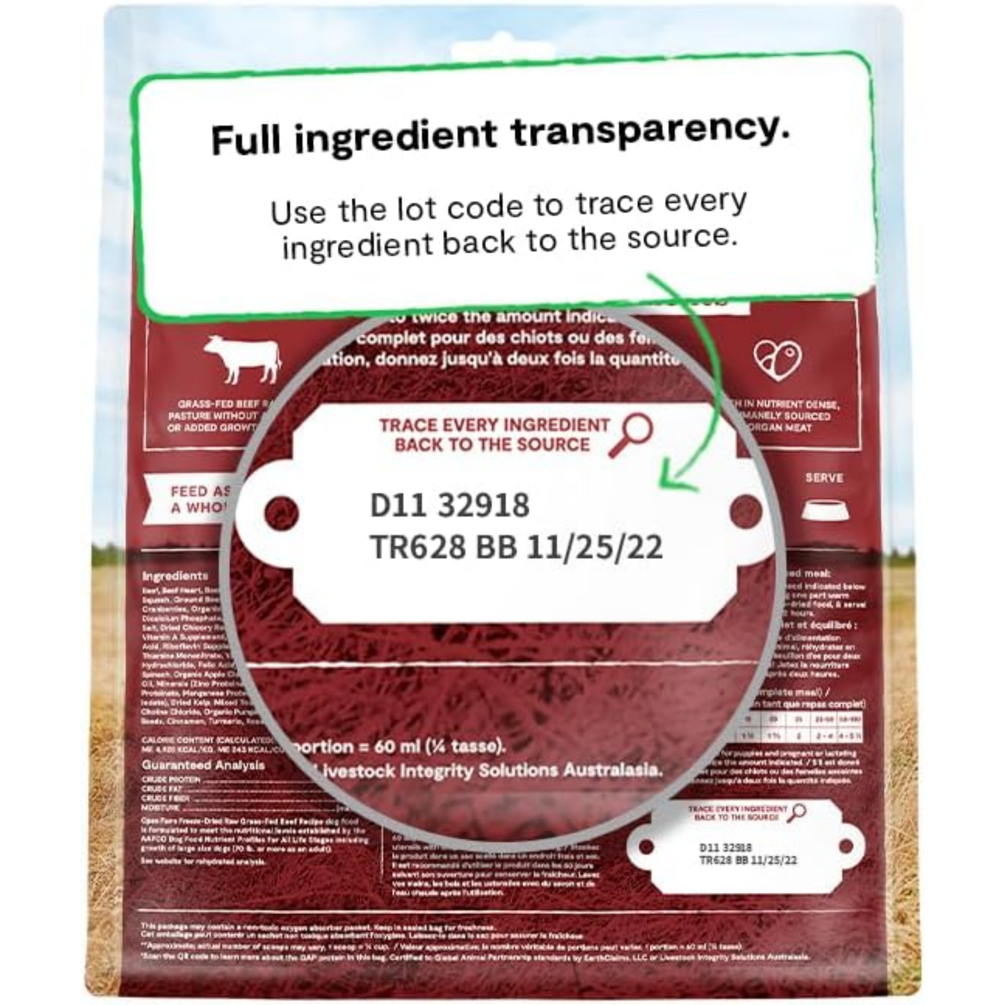 Open Farm Freeze-Dried Raw Dog Food – Grass-Fed Beef Recipe, 13.5 oz | Humanely Raised Meat & Non-GMO Superfoods