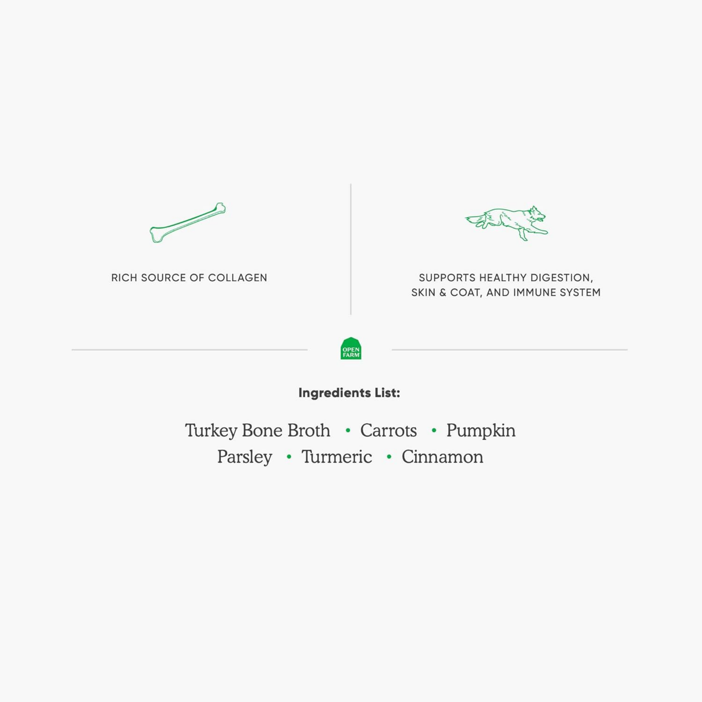 Open Farm Bone Broth Food Topper for Dogs & Cats – 12 oz | Humanely Raised Meat, Superfoods, No Preservatives