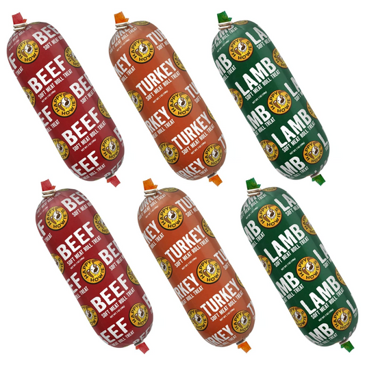 Happy Howie’s Soft Meat Roll Dog Treats – Beef, Lamb & Turkey, 7 oz (Pack of 6) – All Natural, Made in USA