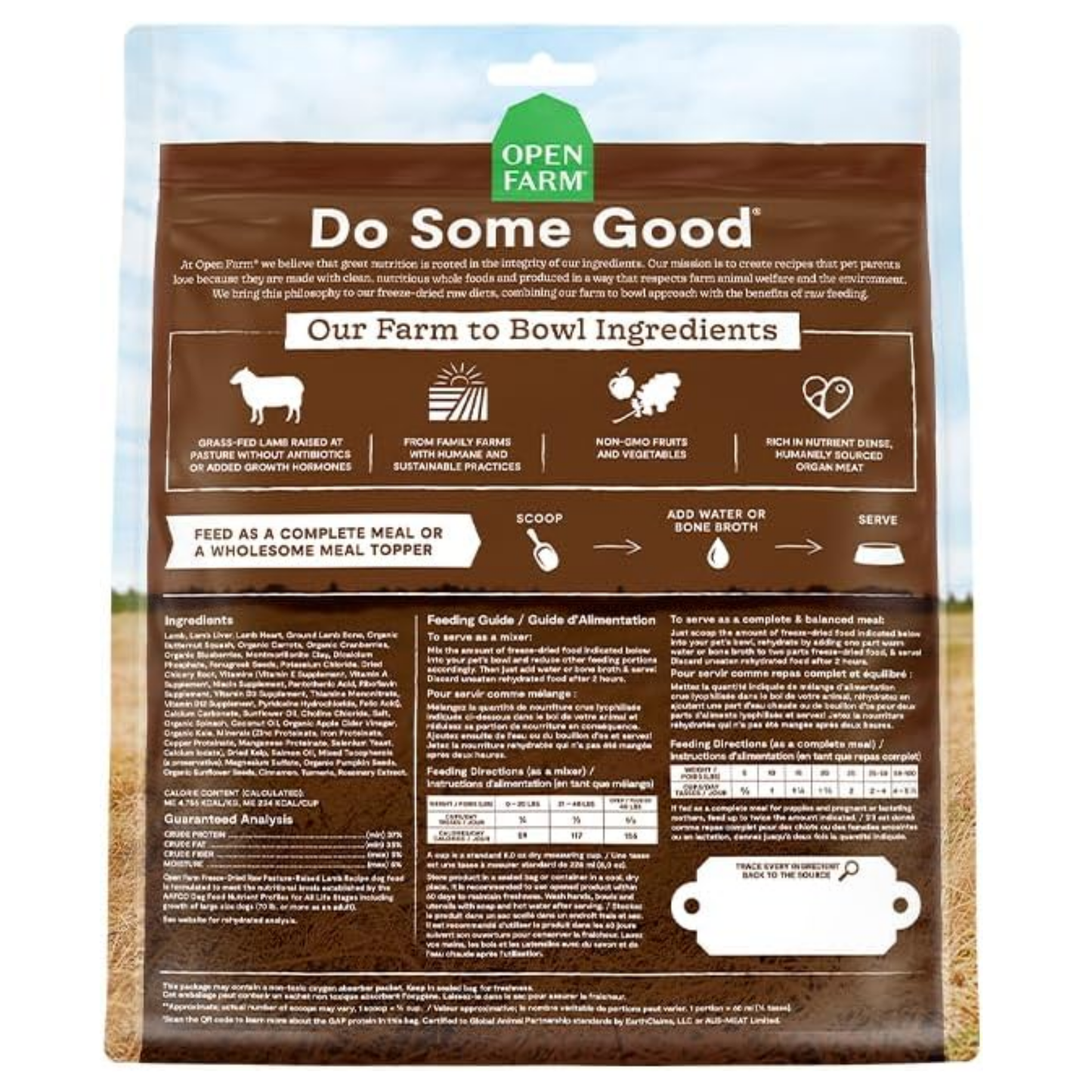 Open Farm Freeze-Dried Raw Dog Food – Pasture Raised Lamb Recipe, 22 oz | Humanely Raised Meat & Non-GMO Superfoods