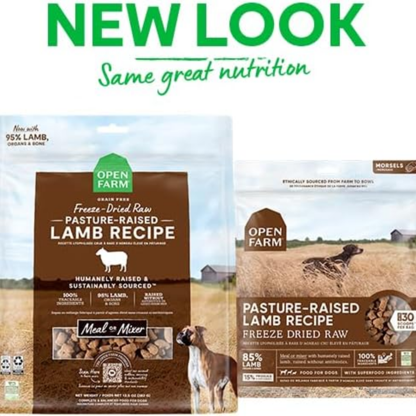 Open Farm Freeze-Dried Raw Dog Food – Pasture Raised Lamb Recipe, 22 oz | Humanely Raised Meat & Non-GMO Superfoods