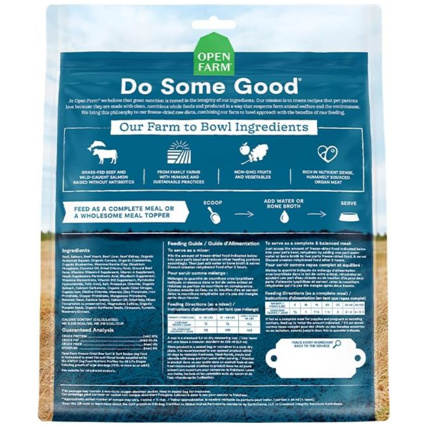 Open Farm Freeze-Dried Raw Dog Food – Surf & Turf Recipe, 22 oz | Humanely Raised Meat & Non-GMO Superfoods