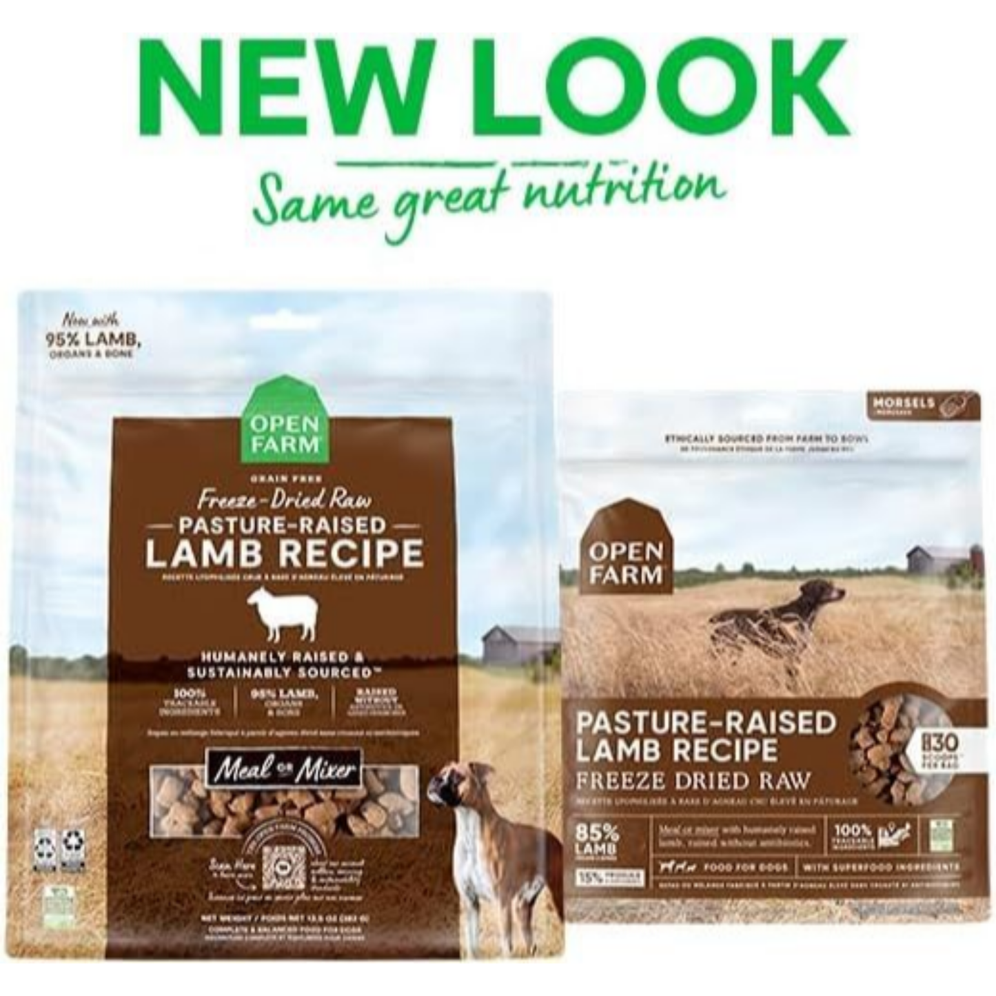 Open Farm Freeze-Dried Raw Dog Food – Pasture Raised Lamb Recipe, 3.5 oz | Humanely Raised Meat & Non-GMO Superfoods