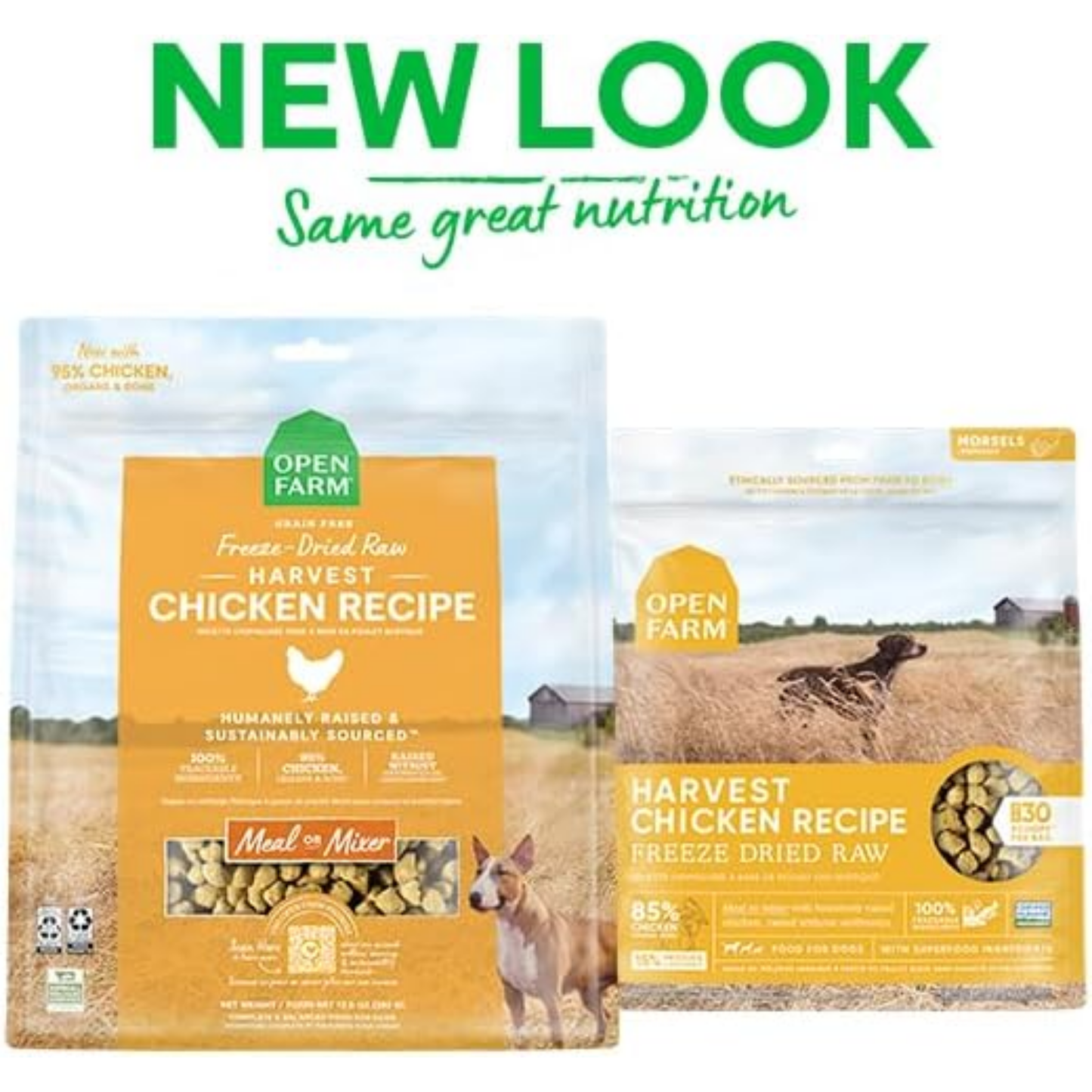 Open Farm Freeze-Dried Raw Dog Food – Harvest Chicken Recipe, 3.5 oz | Humanely Raised Meat & Non-GMO Superfoods