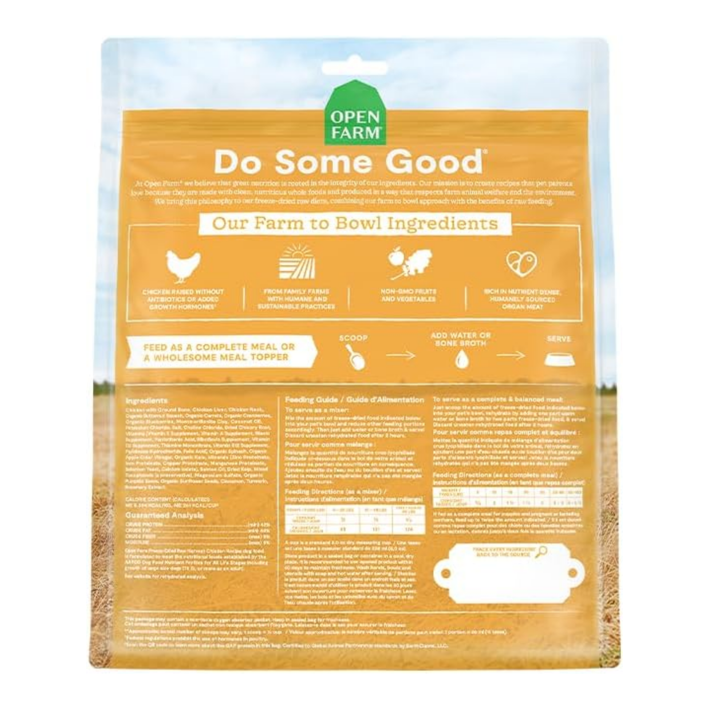 Open Farm Freeze-Dried Raw Dog Food – Harvest Chicken Recipe, 22 oz | Humanely Raised Meat & Non-GMO Superfoods