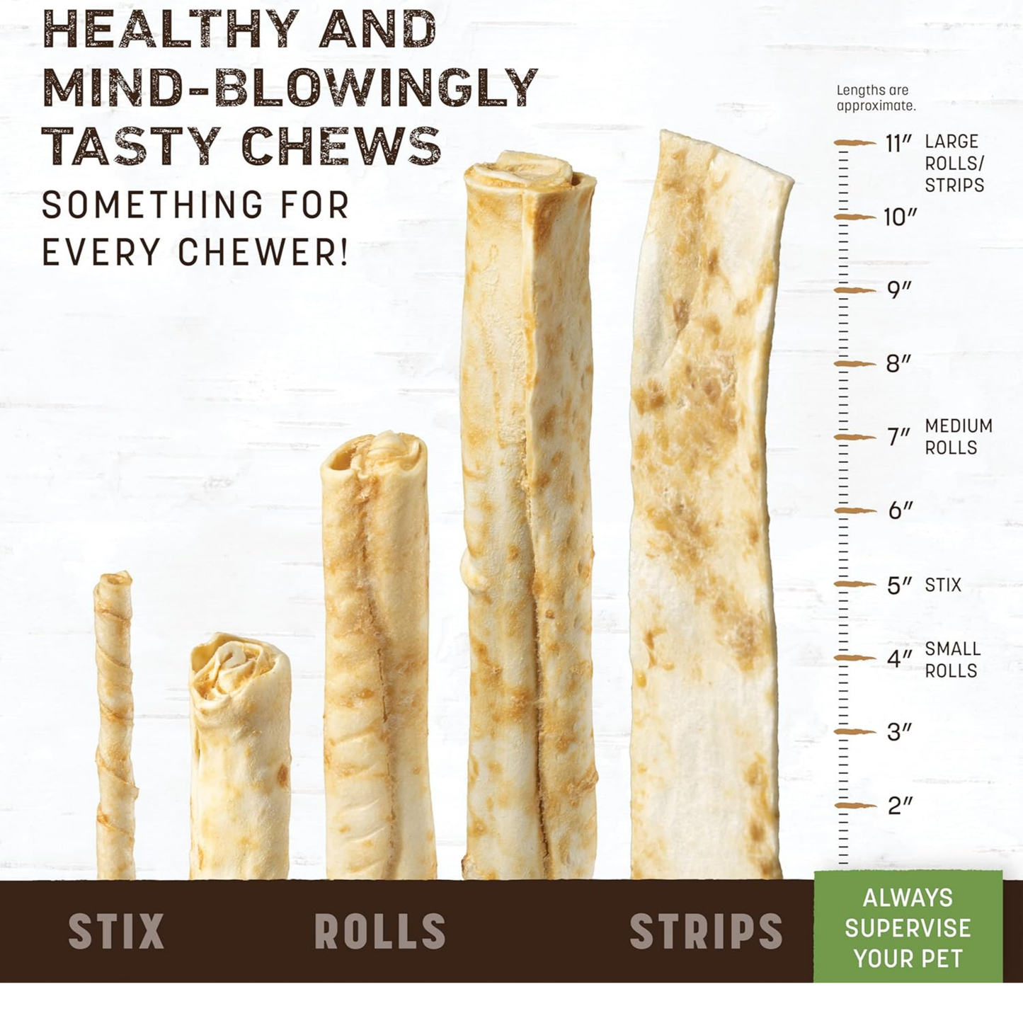 Earth Animal No-Hide Large Pork Chews – Rawhide-Free Long-Lasting Dog Treats for Aggressive Chewers, 7 oz