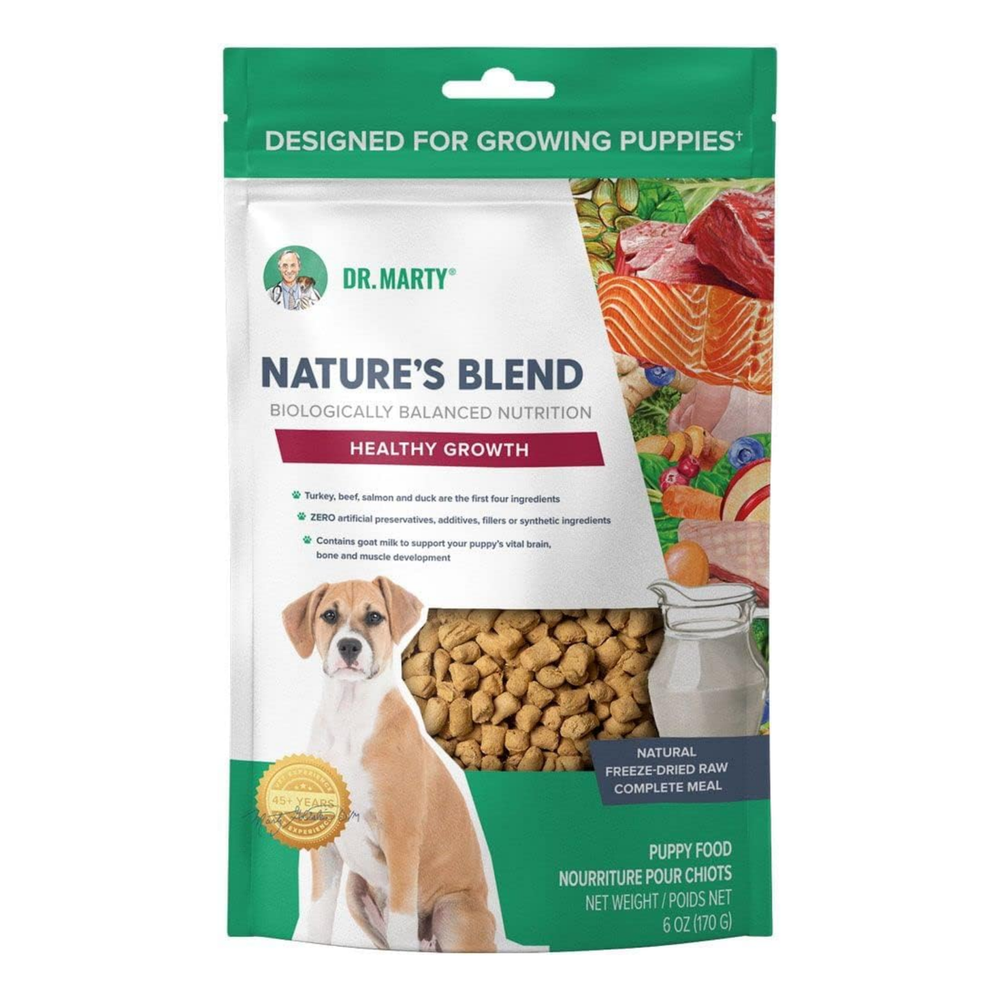 Dr. Marty Nature's Blend Healthy Growth For Puppies Freeze Dried Raw Dog Food, 6 oz