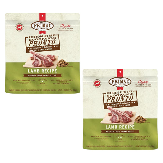 Primal Freeze-Dried Dog Food – Pronto Mini Nuggets Lamb (25 oz, 2-Pack) | Grain-Free, High-Protein Raw Meal, Topper & Treat
