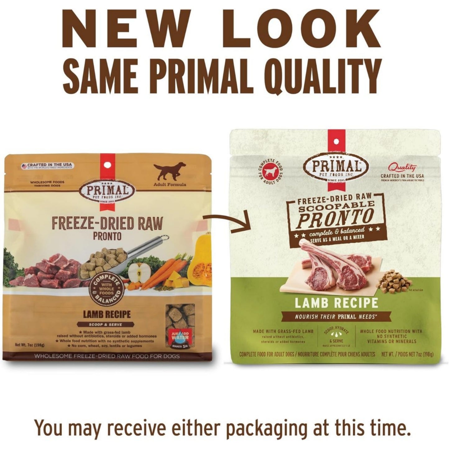 Primal Freeze-Dried Dog Food – Pronto Mini Nuggets Lamb (25 oz, 2-Pack) | Grain-Free, High-Protein Raw Meal, Topper & Treat