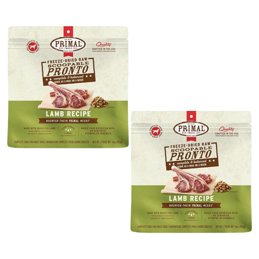 Primal Freeze-Dried Raw Dog Food Pronto Mini Nuggets – Lamb (16 oz, 2-Pack) | Grain-Free, High-Protein Meal, Topper & Treat