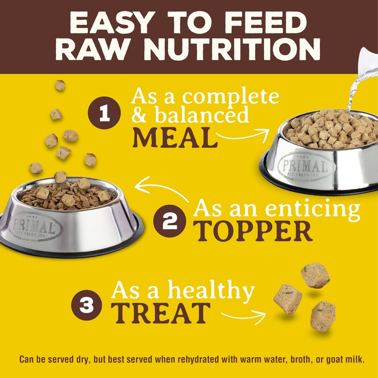 Primal Freeze-Dried Puppy Dog Food – Pronto Mini Nuggets Chicken & Salmon (25 oz, 2-Pack) | Grain-Free, High-Protein Meal, Topper & Treat