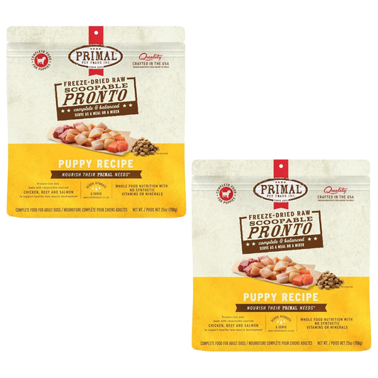 Primal Freeze-Dried Puppy Dog Food – Pronto Mini Nuggets Chicken & Salmon (25 oz, 2-Pack) | Grain-Free, High-Protein Meal, Topper & Treat