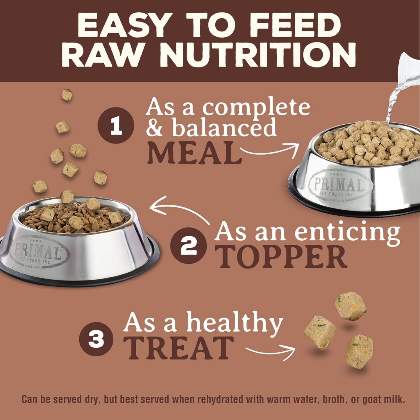 Primal Freeze-Dried Raw Dog Food, Pronto Mini Nuggets, Pork – Scoop & Serve, Complete & Balanced Meal, Topper or Treat, Grain Free, High Protein (25 oz, 2-Pack)