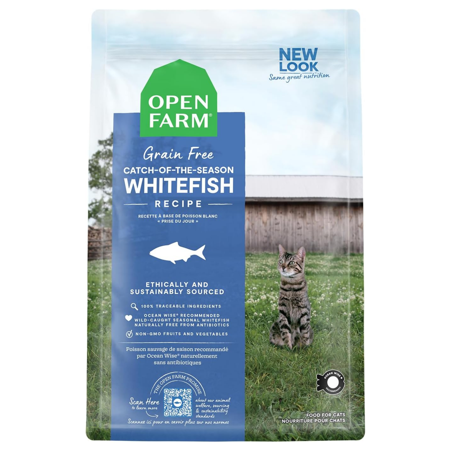 Open Farm Catch-of-The-Season Whitefish Grain-Free Dry Cat Food, 2 lbs | Wild-Caught Fish & Non-GMO Superfoods