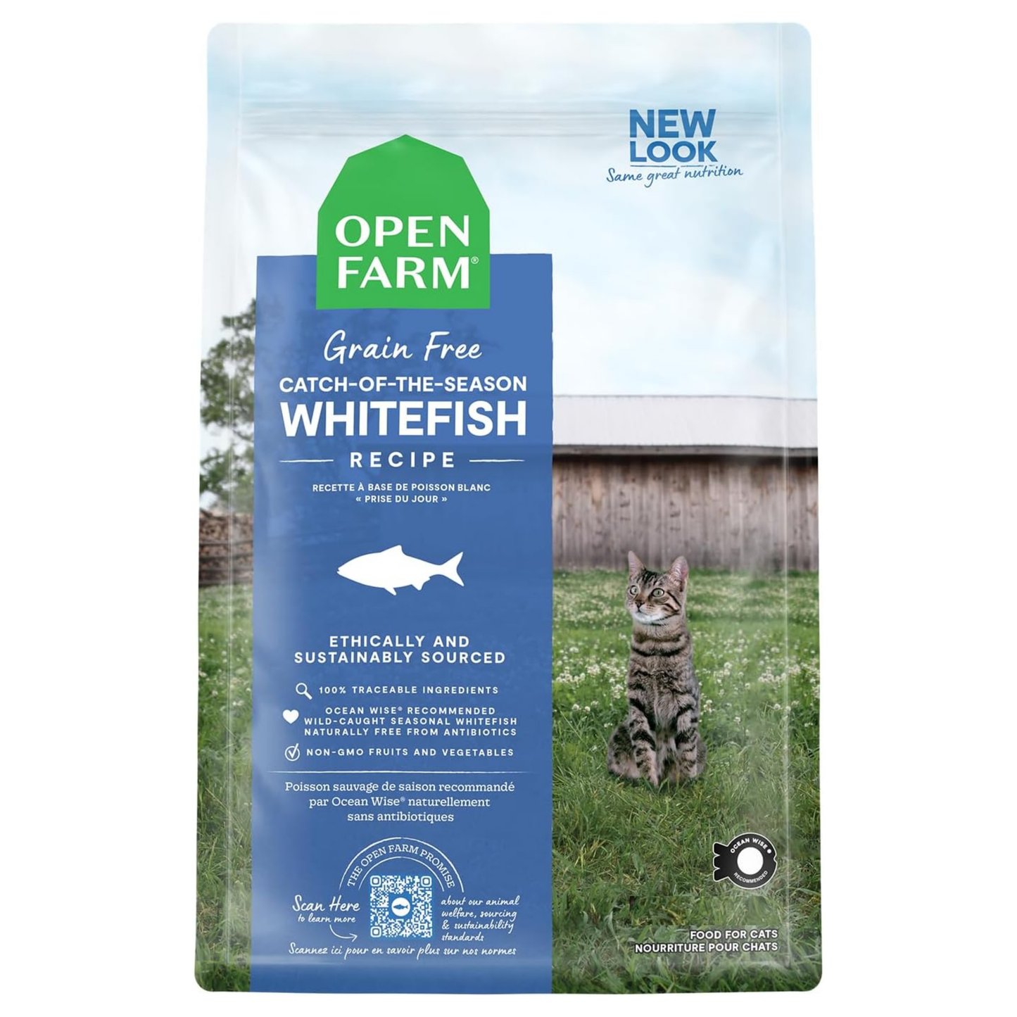 Open Farm Catch-of-The-Season Whitefish Grain-Free Dry Cat Food, 2 lbs | Wild-Caught Fish & Non-GMO Superfoods