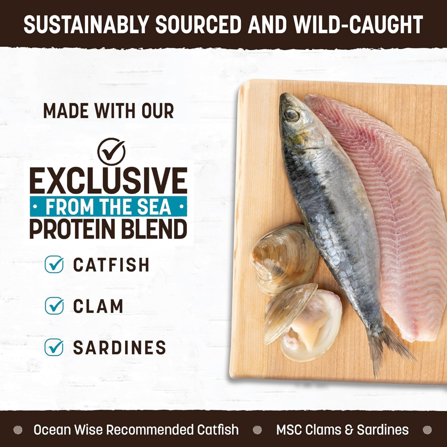 Earth Animal Wisdom Air-Dried Dog Food – From The Sea Recipe, Premium Natural Dog Food for All Breeds & Ages, 2 lb Bag