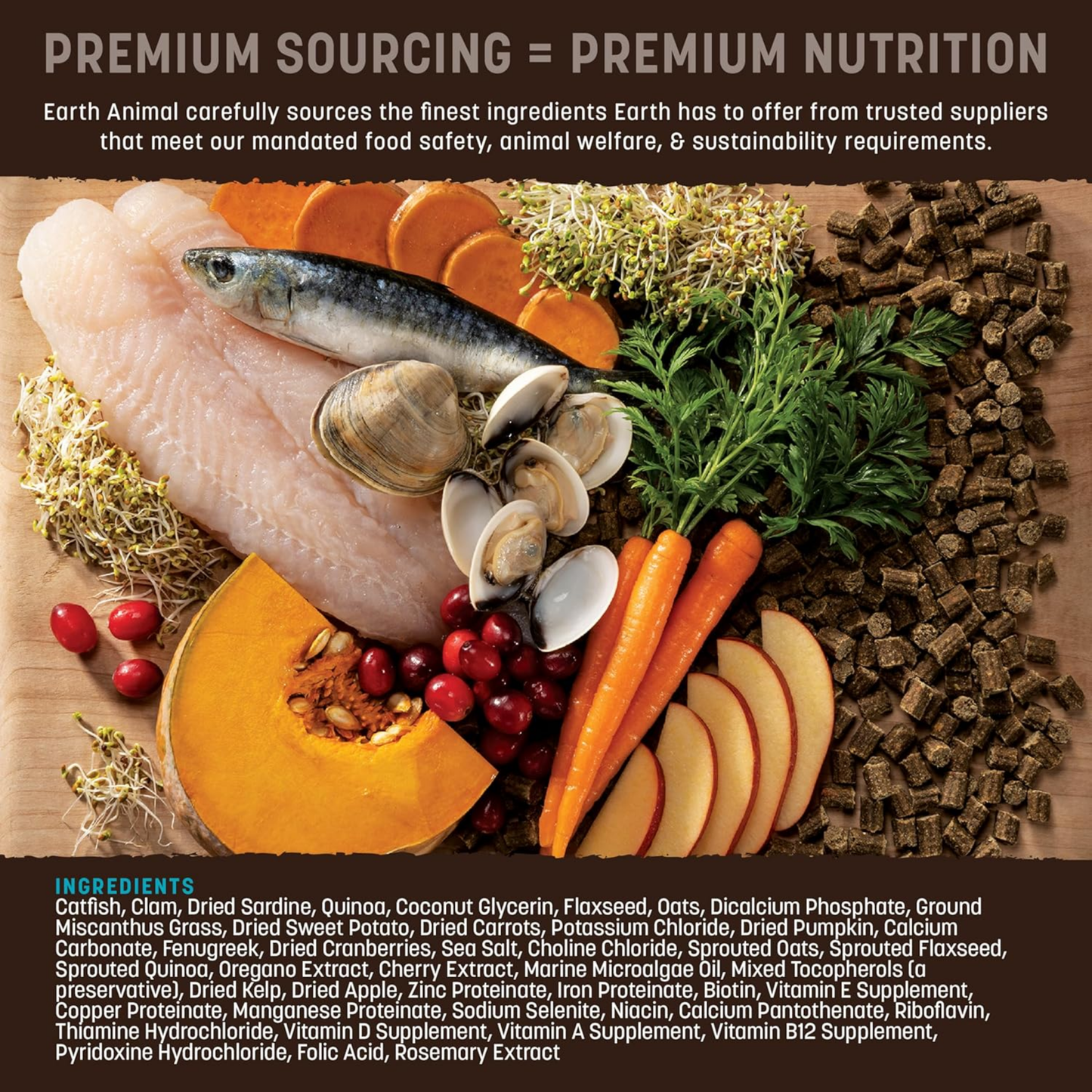 Earth Animal Wisdom Air-Dried Dog Food – From The Sea Recipe, Premium Natural Dog Food for All Breeds & Ages, 2 lb Bag