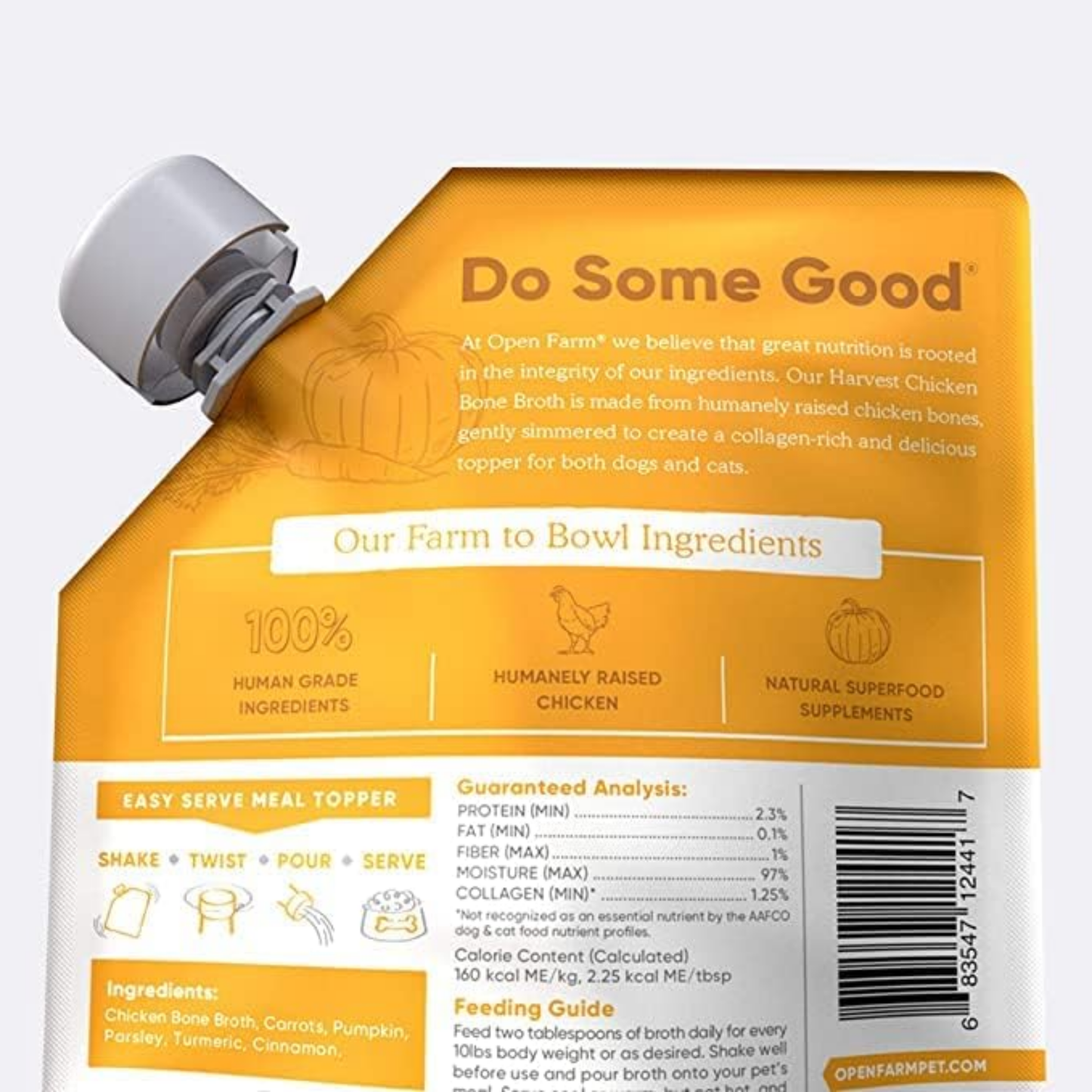 Open Farm Bone Broth Food Topper for Dogs & Cats – Harvest Chicken Recipe, 72 oz (6 Pack) | Natural Superfood with Responsibly Sourced Meat