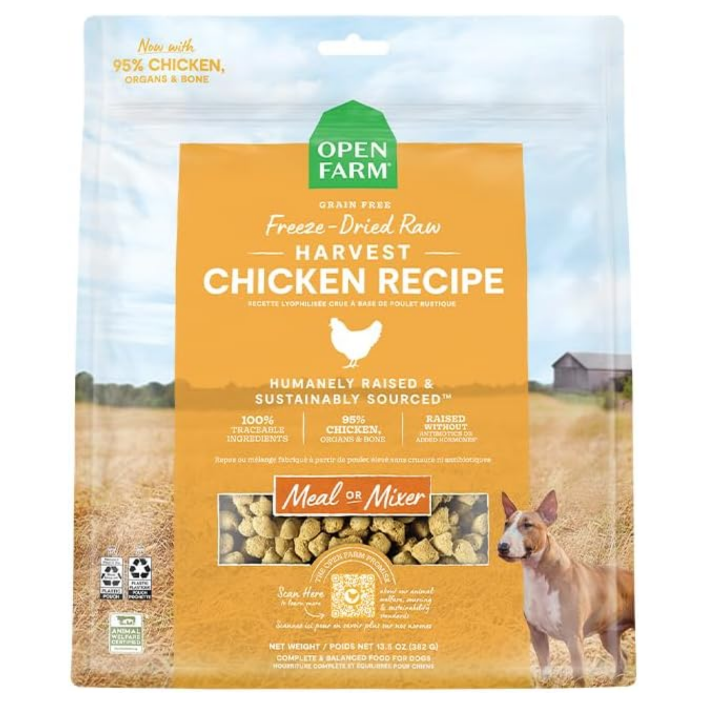 Open Farm Freeze-Dried Raw Dog Food – Harvest Chicken Recipe, 31.5 oz | Humanely Raised Meat & Non-GMO Superfoods
