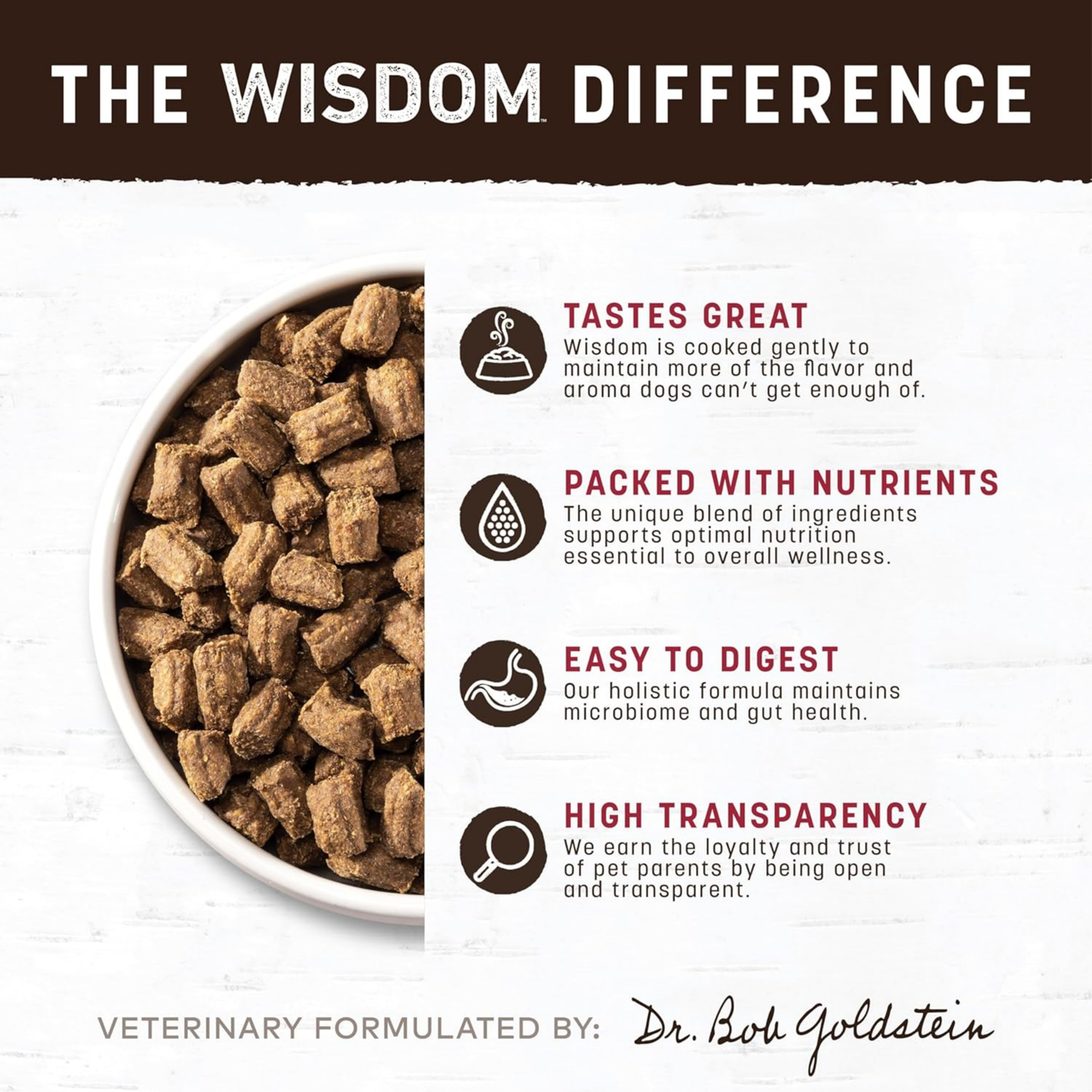 Earth Animal Wisdom Air-Dried Dog Food – From The Land Recipe, Venison, Beef & Bison, 8 lb, Premium Natural Dog Food for All Breeds & Ages