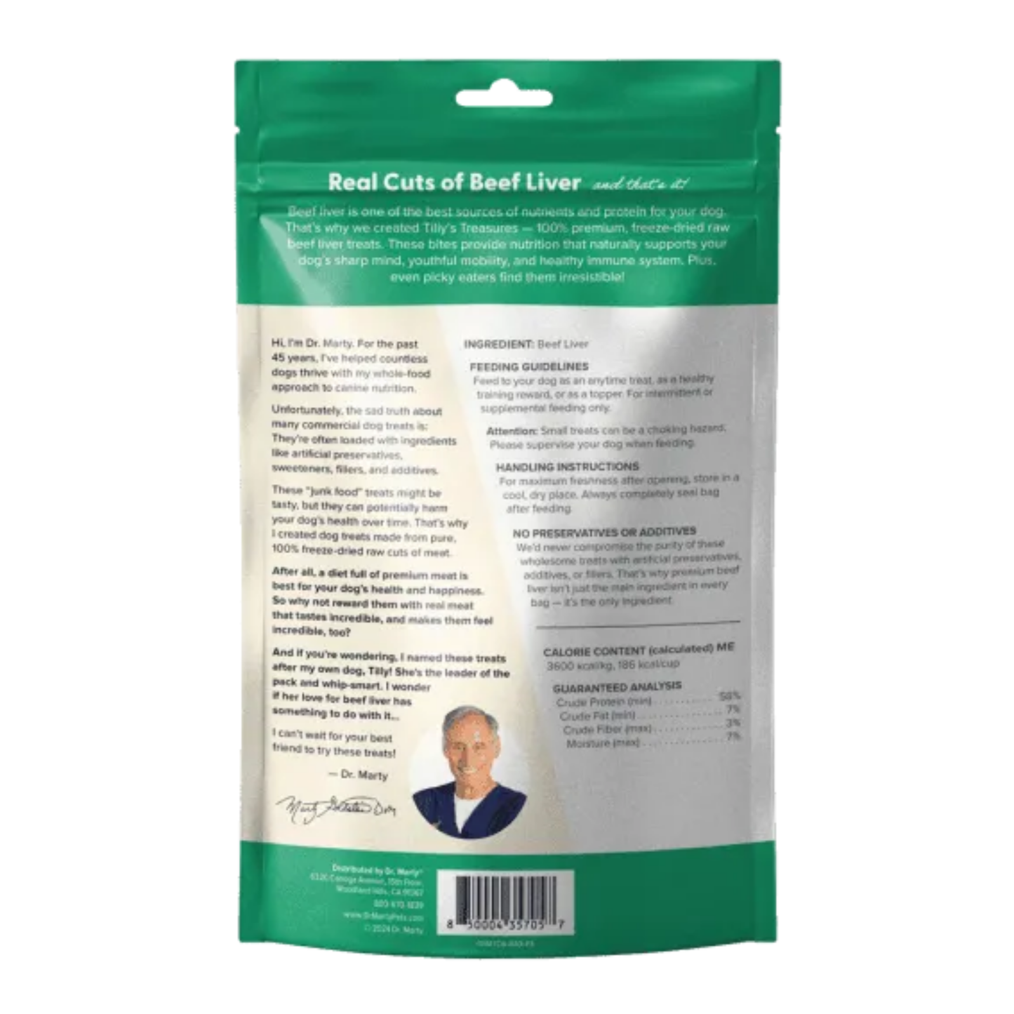 Dr. Marty Tilly’s Treasures Beef Liver Dog Treat – 4 oz