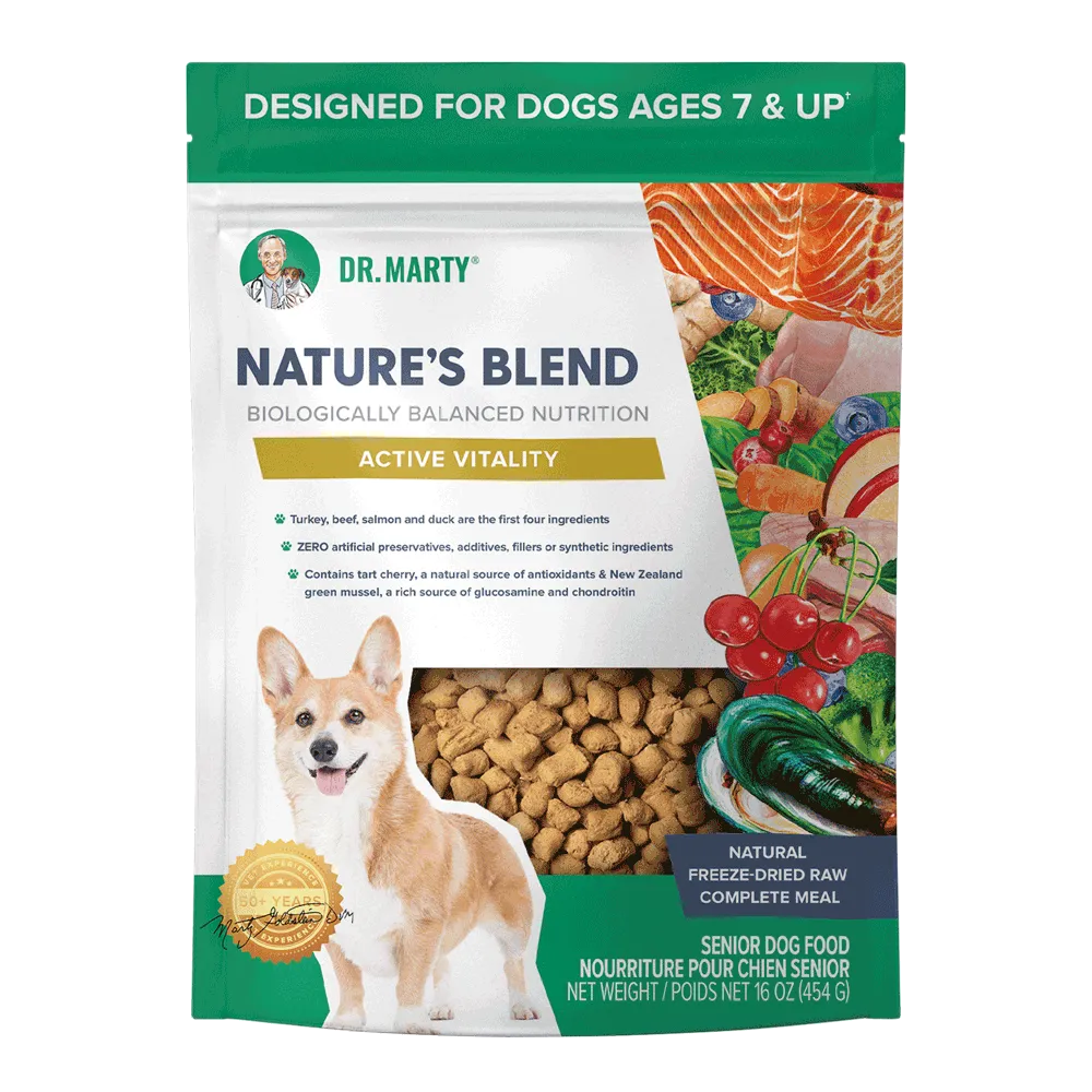 Dr. Marty Nature's Blend For Active Vitality Seniors Freeze Dried Raw Dog Food, 16 oz