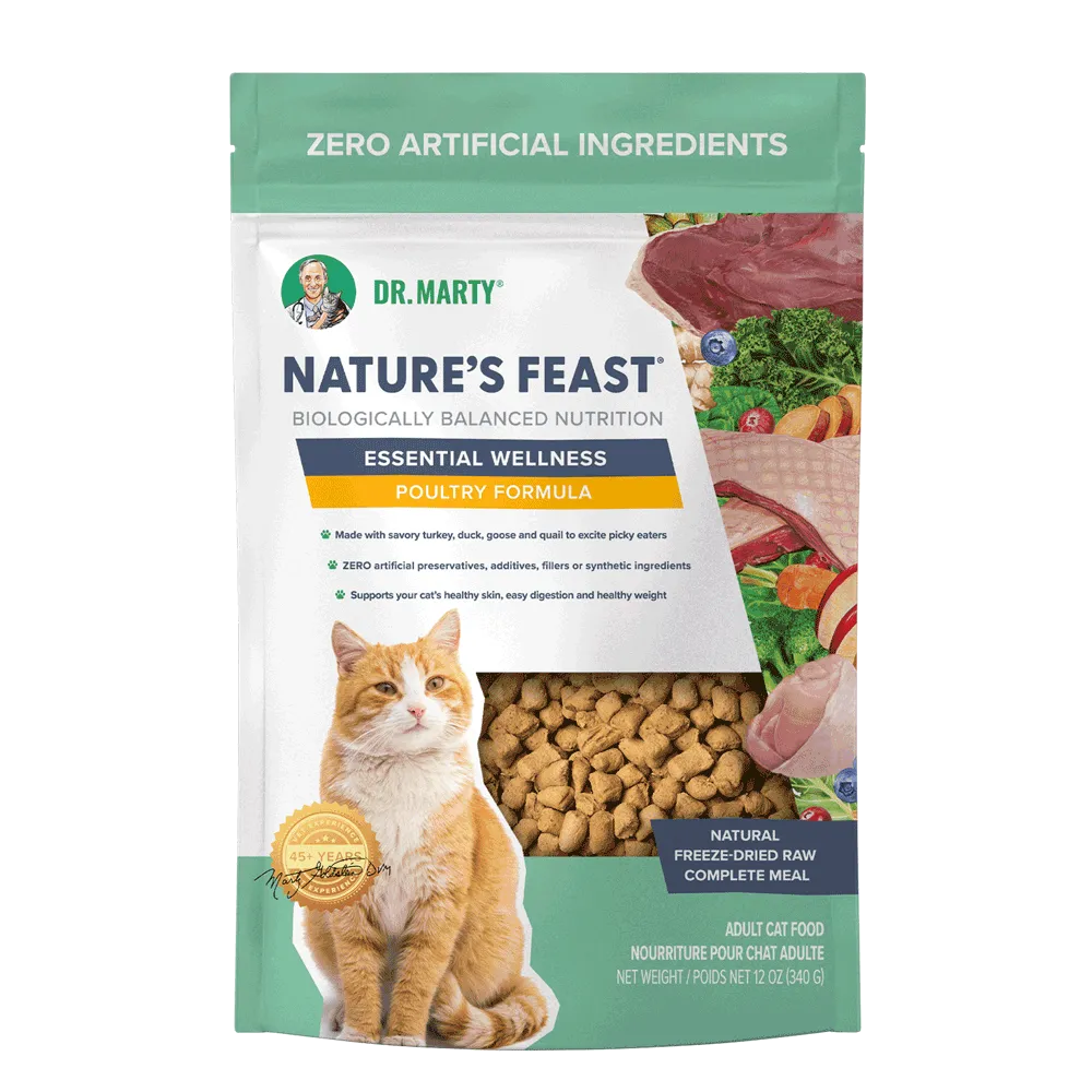 Dr. Marty Nature's Feast Essential Wellness Poultry Dry Cat Food 12 oz