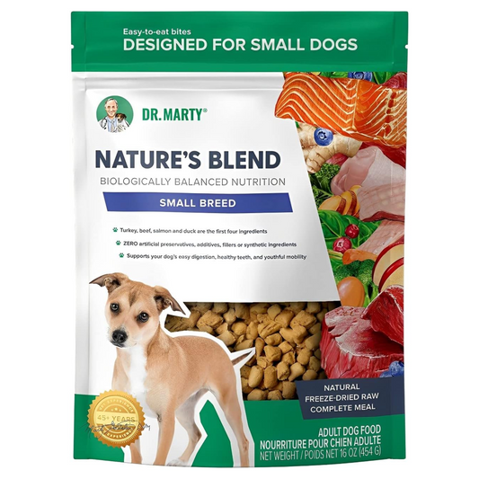 Dr. Marty Nature’s Blend Small Breed Freeze-Dried Raw Dog Food – 16 oz, All-Natural, Grain-Free