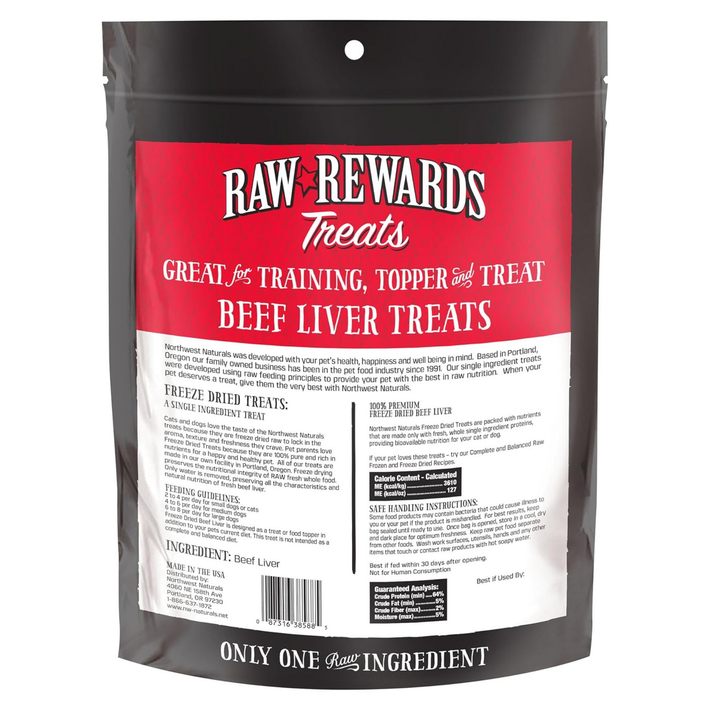 Northwest Naturals Raw Rewards Freeze-Dried Beef Liver Treats – 10 oz, for Dogs & Cats