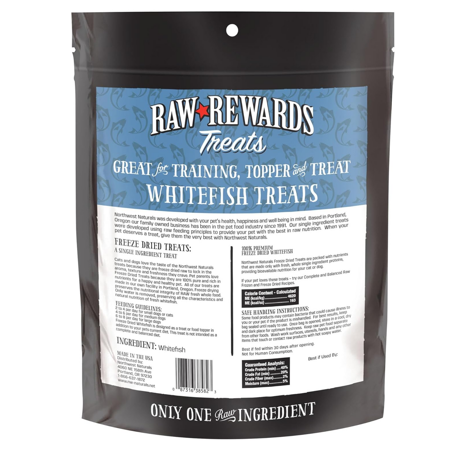 Northwest Naturals Raw Rewards Freeze-Dried Whitefish Treats – 10 oz (Pack of 3), for Dogs & Cats