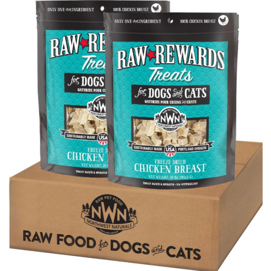 Northwest Naturals Raw Rewards Freeze-Dried Chicken Breast Treats – 10 oz (Pack of 2), for Dogs & Cats