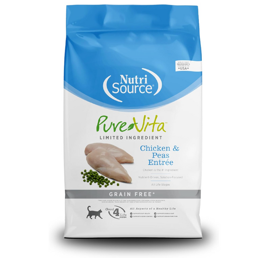 NutriSource Pure Vita Grain-Free Cat Food – Chicken & Peas, 6.6LB