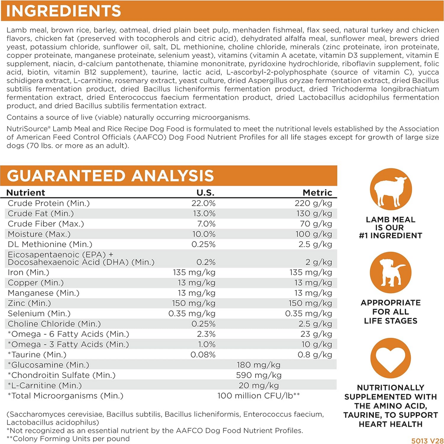 Nutrisource Lamb & Rice Adult Dog Food 5lb – All Breeds & Life Stages